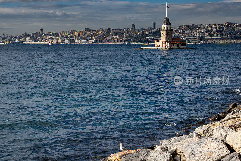 伊斯坦布尔，Kiz Kulesi，海鸥和少女塔